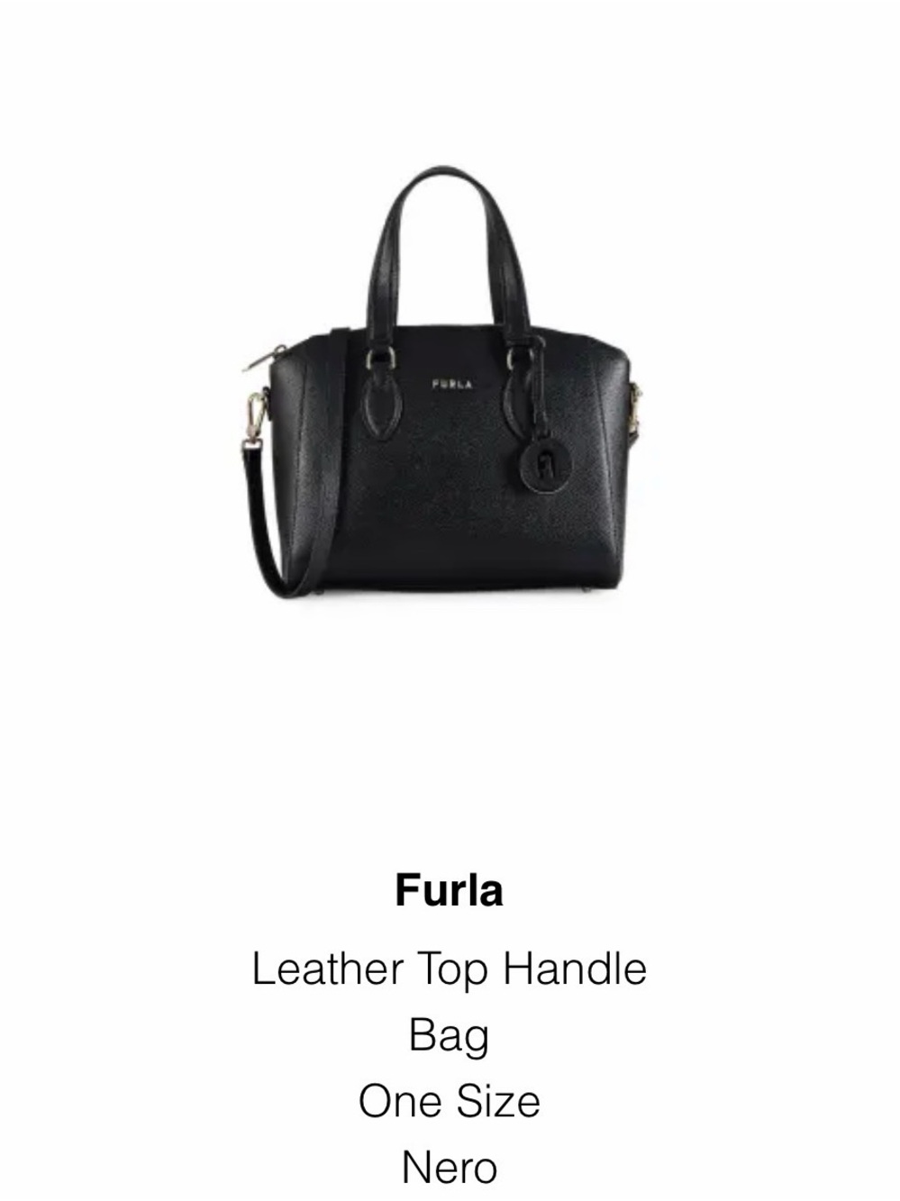 Furla Black Leather Satchel with Detachable Strap